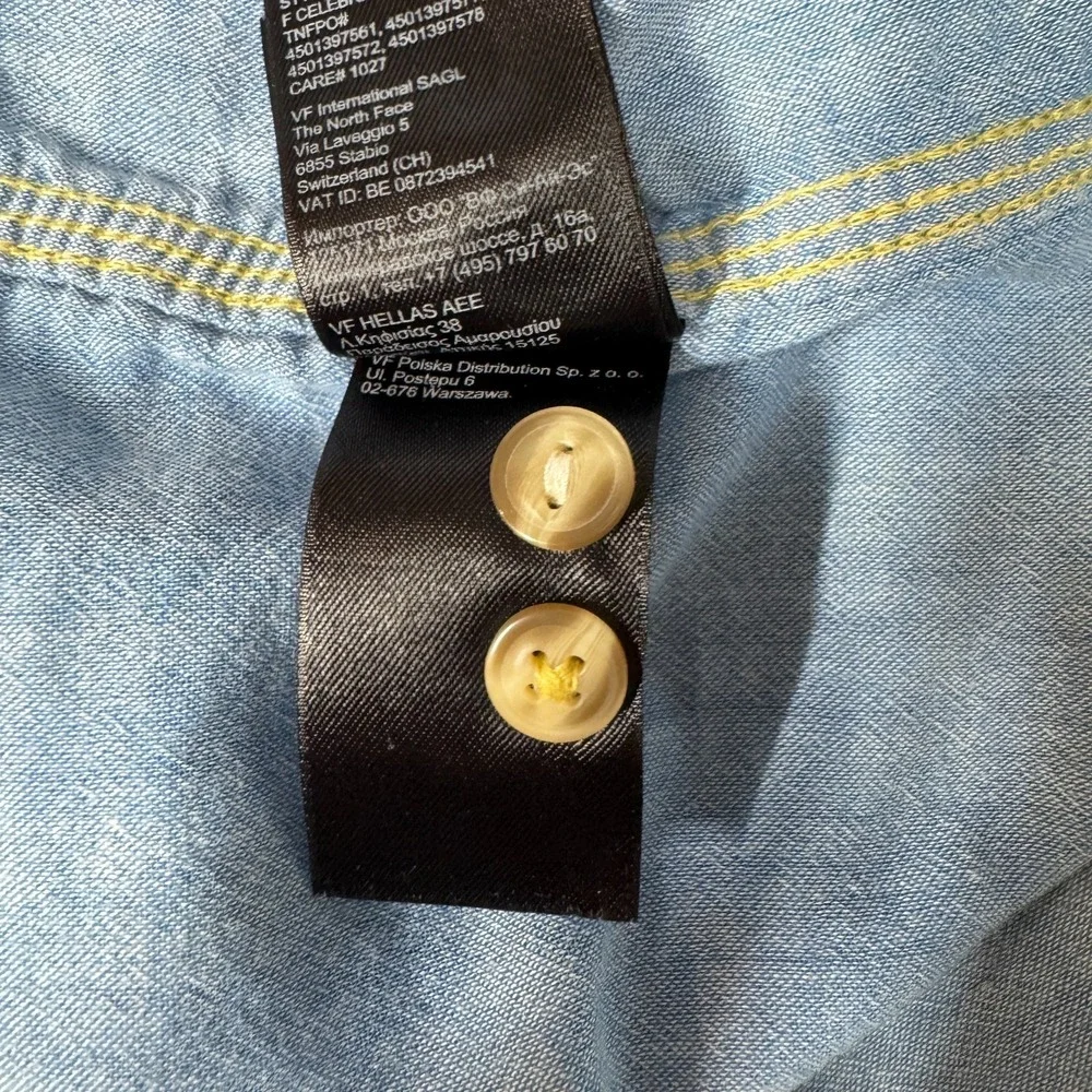 The North Face Men's Sz Medium, Short Sleeve Plaid Shirt Yellow Black Gray Blue